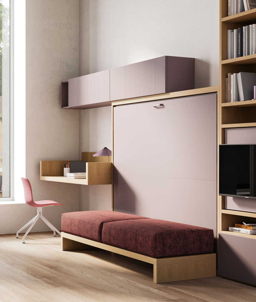 letto a scomparsa bambini viola