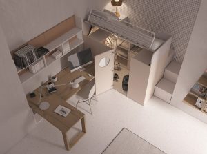 letto con cabina aperto
