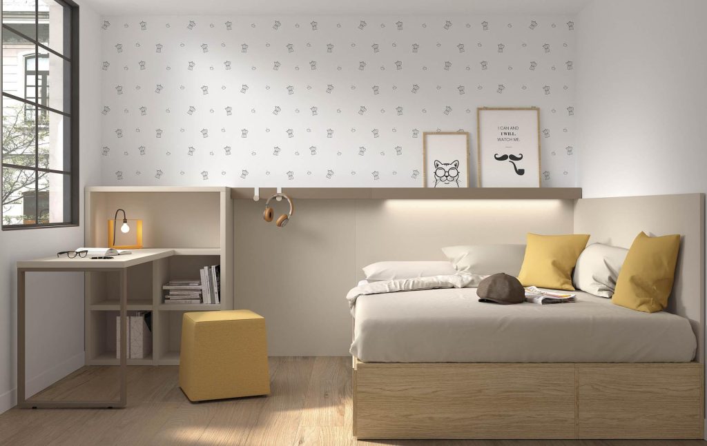 cameretta con mensola con led