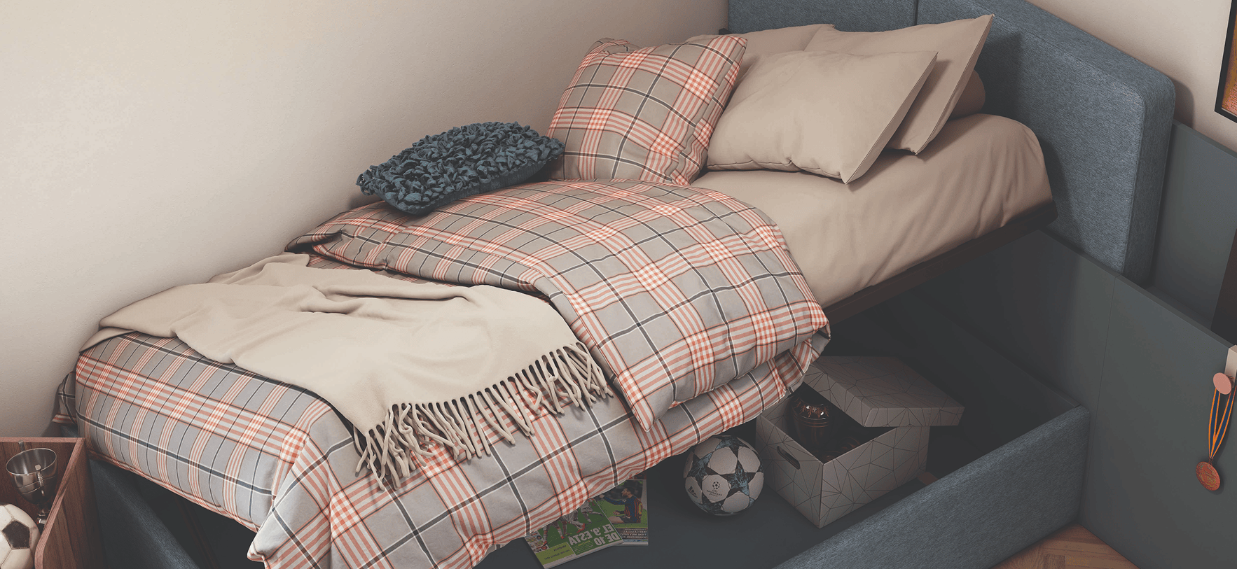 letto singolo contenitore