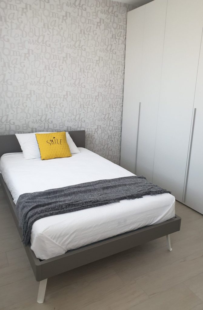 letto grigio per ragazzi piazza e mezza